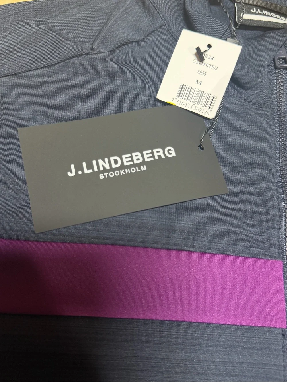 J Lindeberg NEW Saks Jarvis Mid Layer Navy Performance Golf Zip Jacket Medium